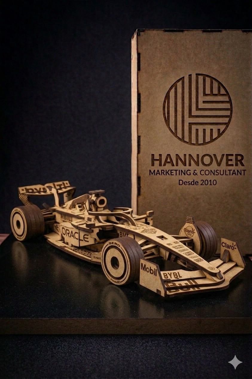 Carro F1 Red Bull corte láser madera con caja Hannover